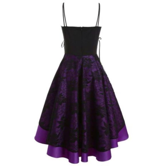 Sweetheart Lace Spaghetti Strap High Low Dress - Picture 2 of 7